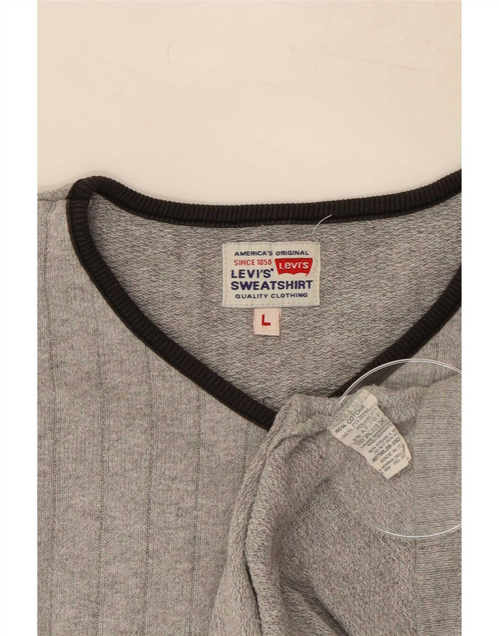 Levi's Uomo Maglione con scollo a V Maglione grande in cotone grigio