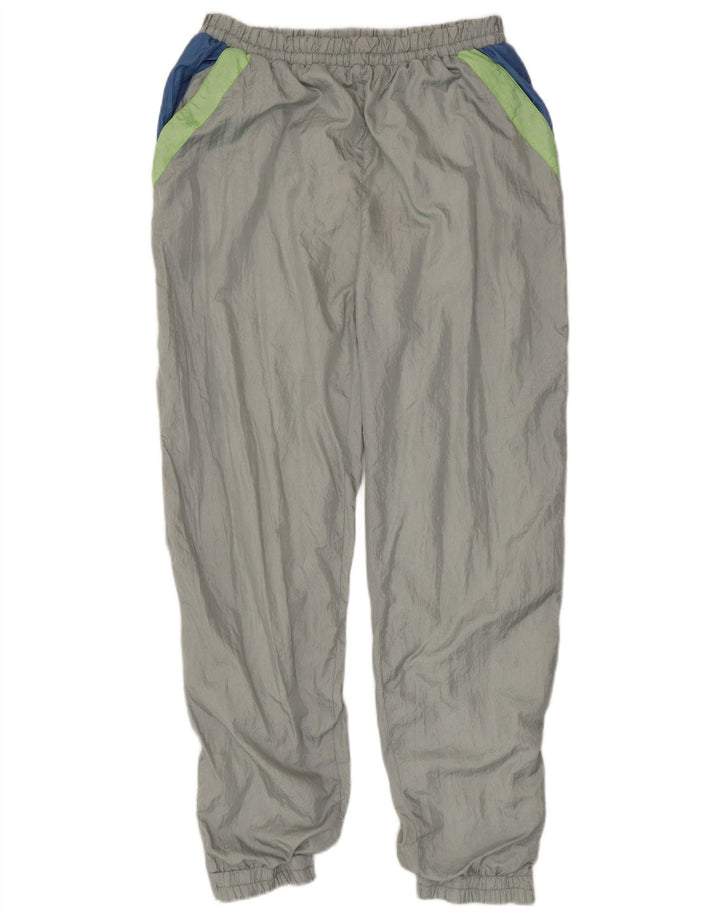 Tuta intera vintage da uomo grande in nylon color block grigio