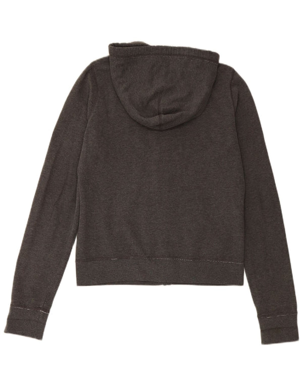 Maglione con cappuccio e zip grafica da donna HOLLISTER UK 14 Large in cotone grigio