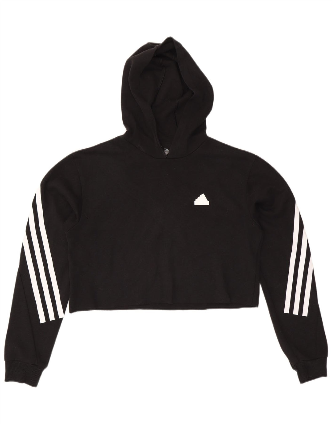 Maglione corto con cappuccio da donna ADIDAS UK 14 medio nero