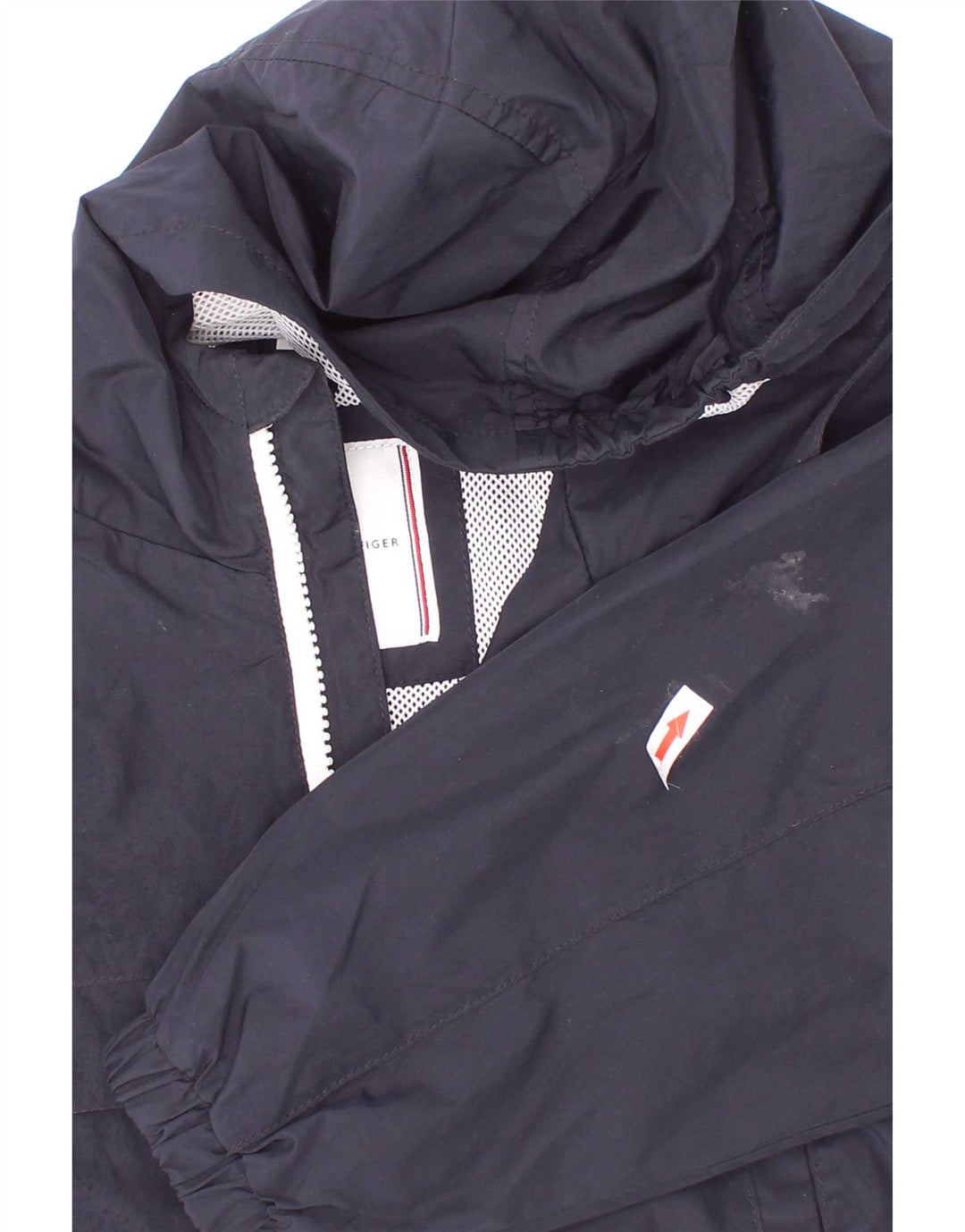 Giacca antipioggia con cappuccio grafica per ragazzi Tommy Hilfiger 5-6 anni blu navy