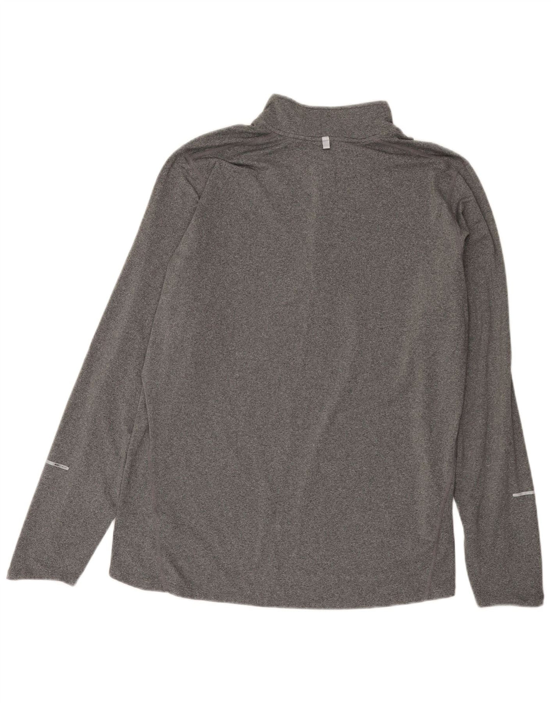 Top Nike da uomo Dri Fit con zip e collo a maniche lunghe XL in poliestere chiazzato grigio
