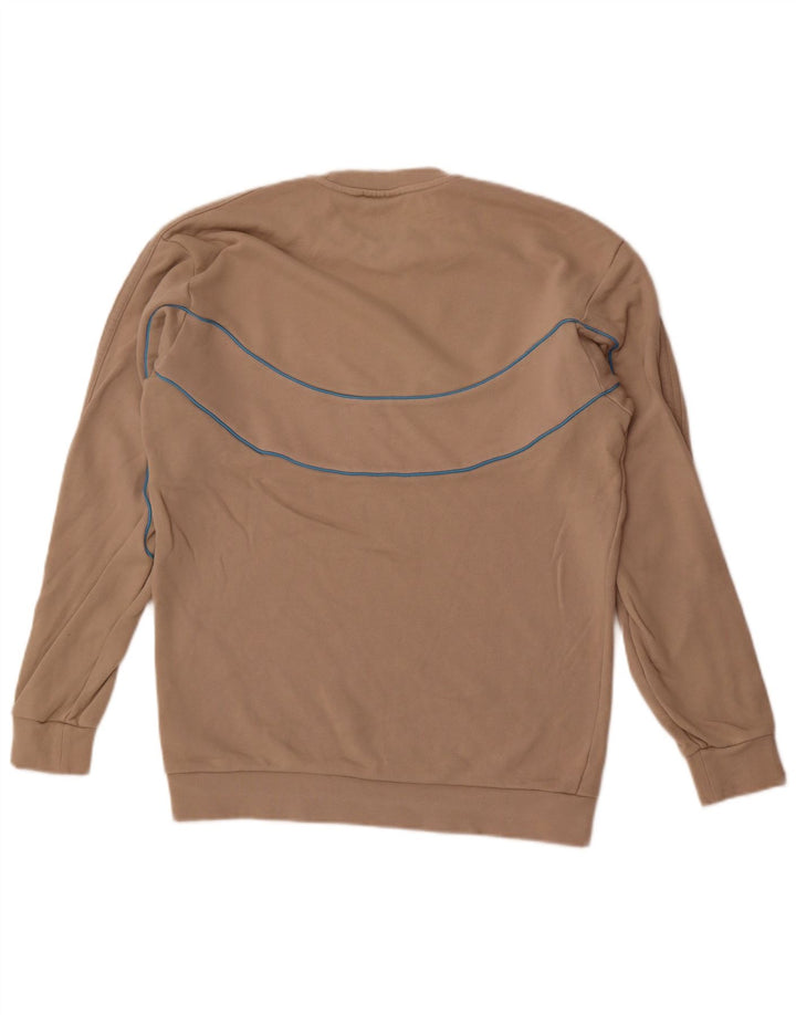 Adidas Felpa da uomo Maglione Small Beige Colorblock in cotone