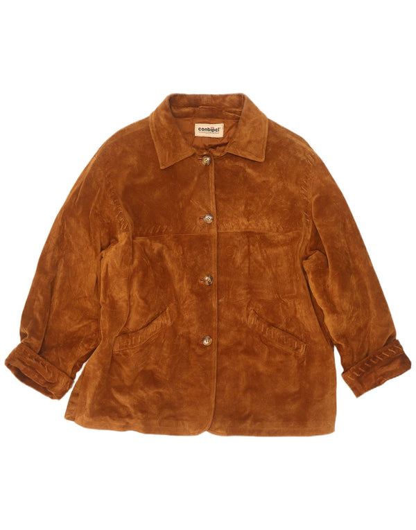 Giacca Donna Scamosciata Oversize Conbipel IT 46 Large Pelle Marrone