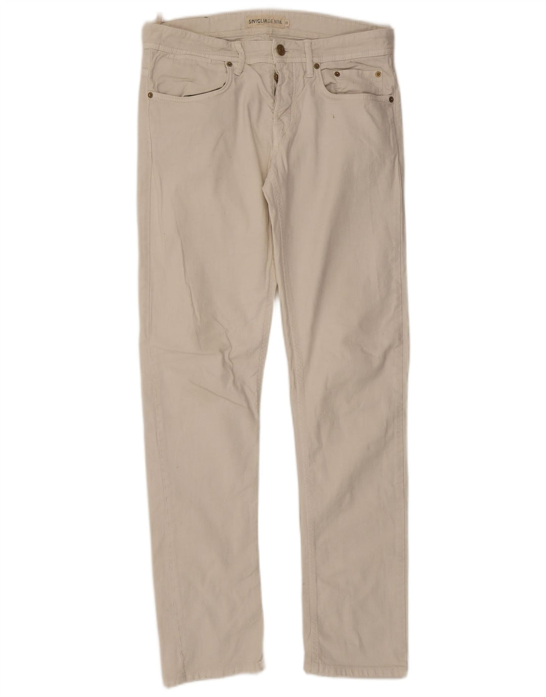 Jeans Slim Donna SIVIGLIA W33 L33 Cotone Bianco