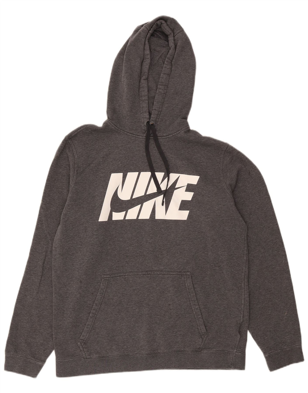 Felpa con cappuccio grafica Nike da uomo, grande, cotone chiazzato grigio