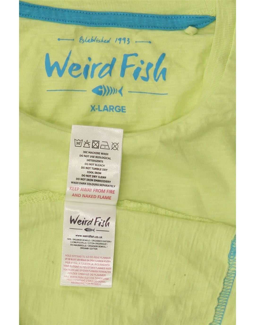 T-shirt da uomo Weird Fish Top XL in cotone verde