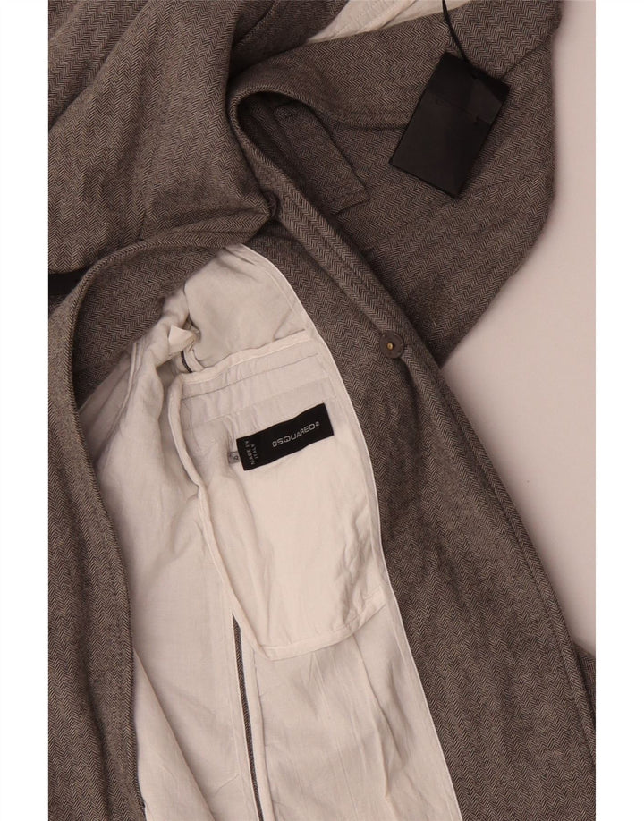 Cappotto Donna Dsquared2 IT 42 Lana Spinata Grigio Medio