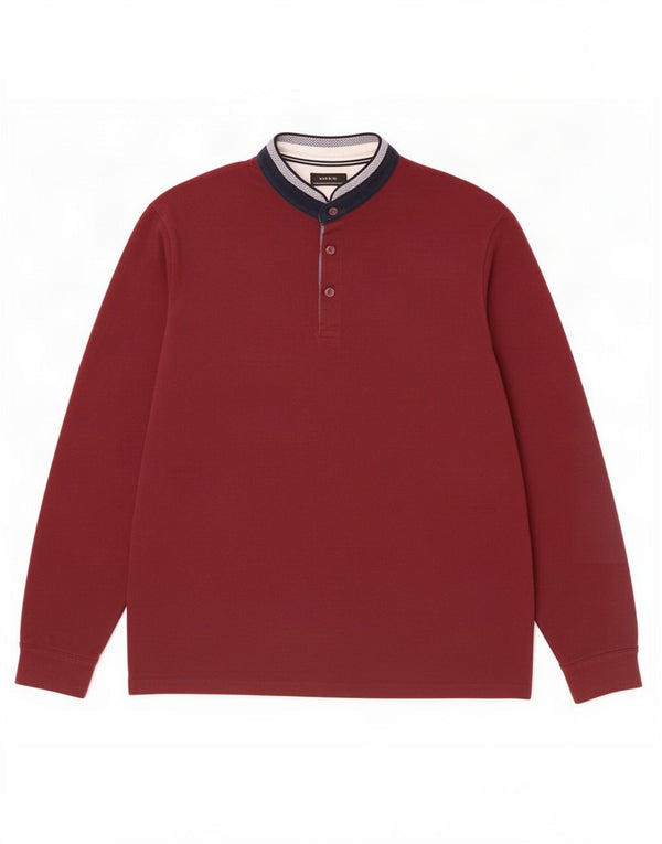 Polo da rugby da uomo a maniche lunghe Zara grande bordeaux