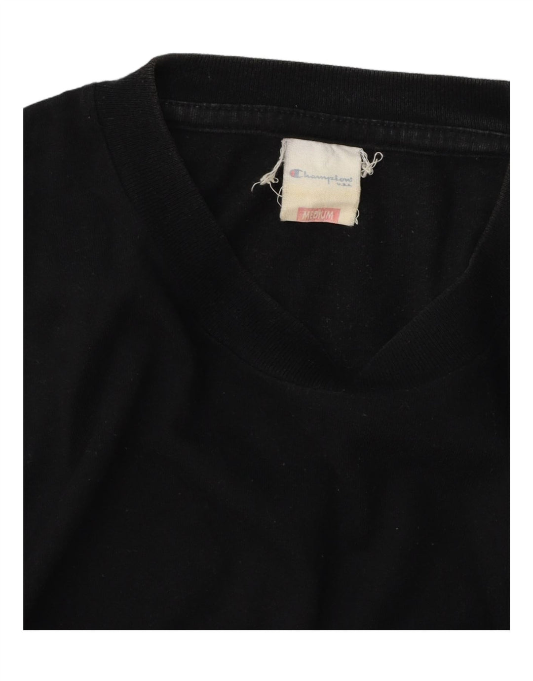 T-shirt grafica da uomo CHAMPION Top in cotone nero medio