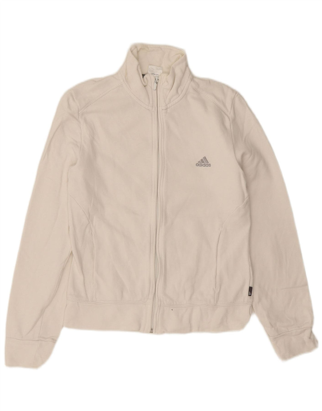 Giacca da tuta da donna Adidas UK 12 cotone bianco medio