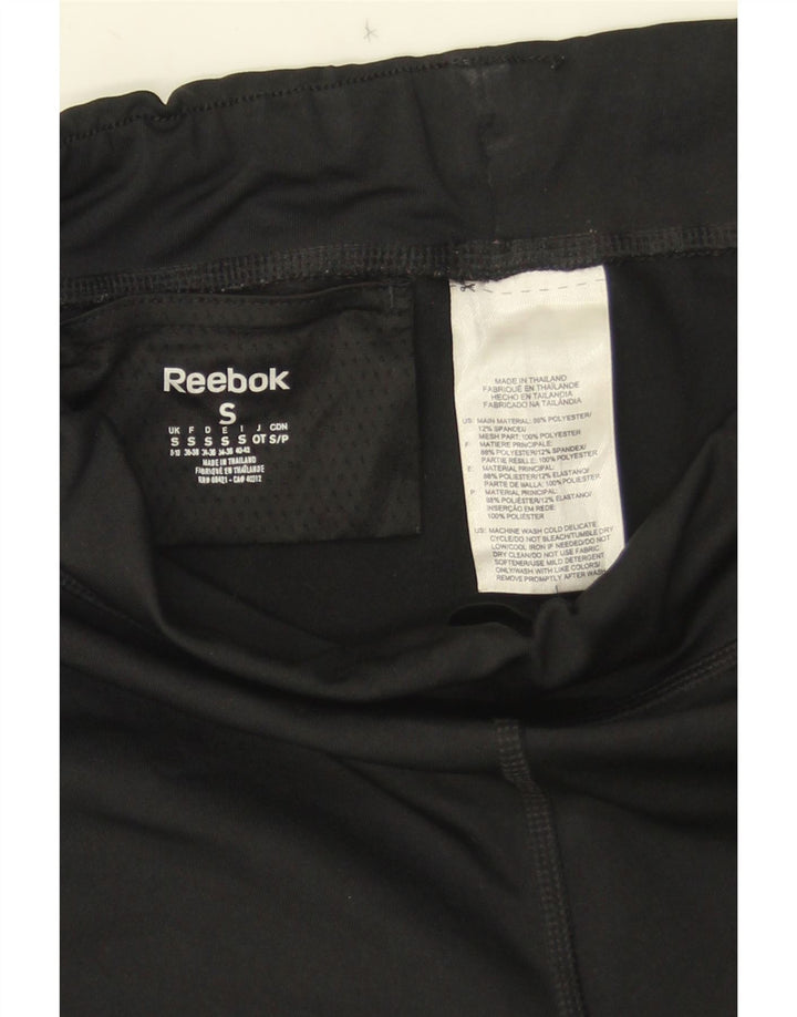 Leggings Reebok Donna Capri UK 8/10 Small Nero Poliestere