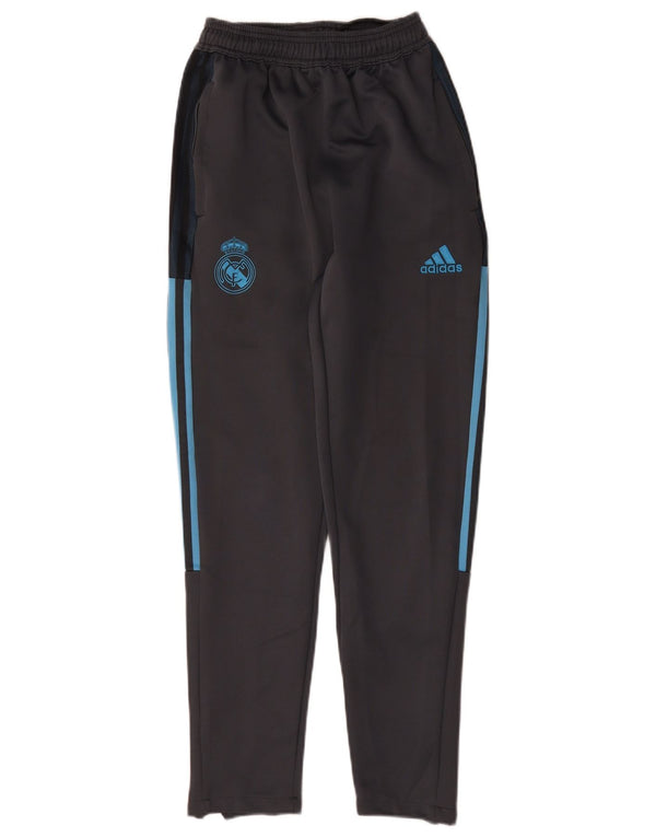 Adidas Mens Real Madrid Tracksuit Trousers Small Navy Blue Polyester