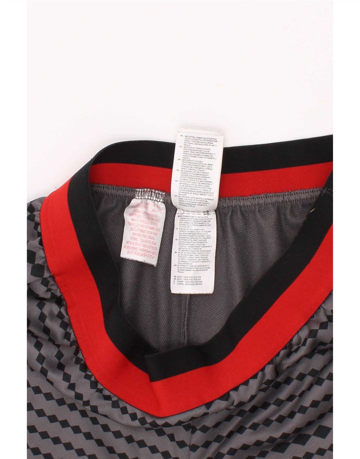 Pantaloncini sportivi Adidas da ragazzo 13-14 anni in poliestere geometrico grigio
