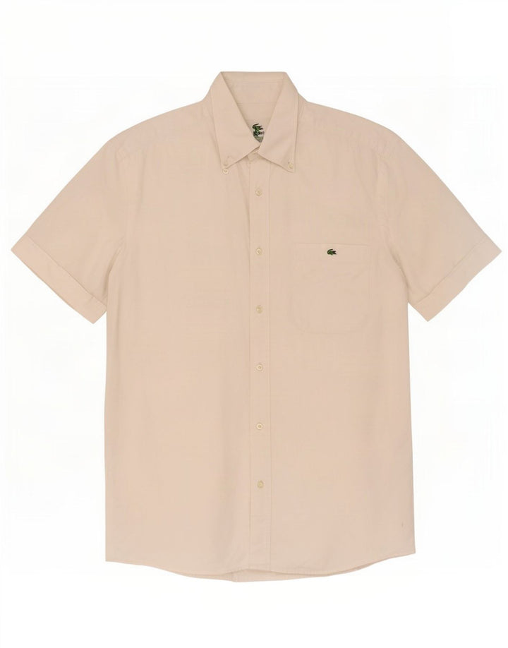 Camicia a maniche corte da uomo Lacoste taglia 39 cotone bianco medio