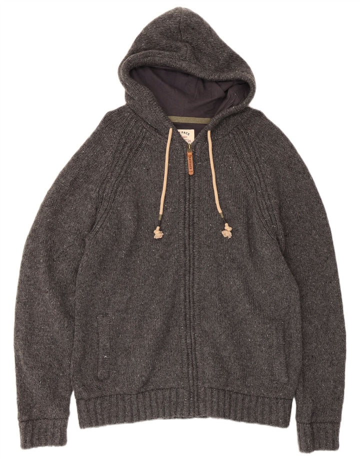 Maglione cardigan con cappuccio da uomo Fat Face grande lana grigia
