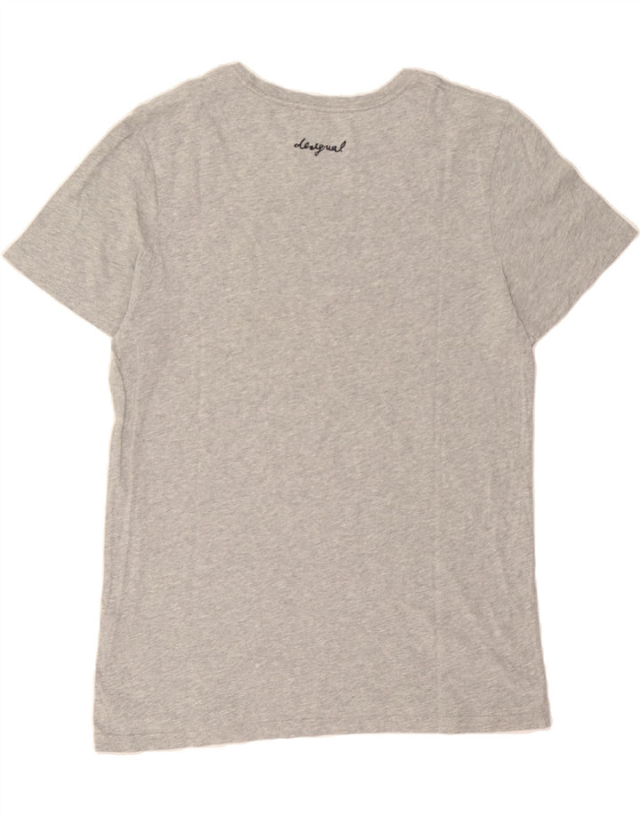 DESIGUAL Mens Graphic T-Shirt Top Large Grey Cotton Vintage Desigual and Second-Hand Desigual from Messina Hembry 