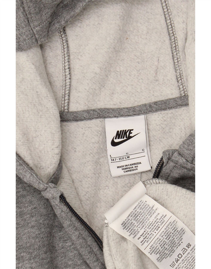 Maglione con cappuccio e zip NIKE per ragazzi 12-13 anni, grande in cotone grigio
