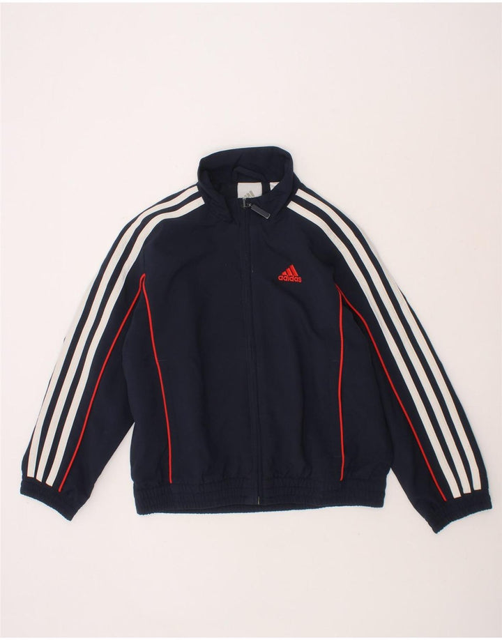 ADIDAS Boys Tracksuit Top Jacket 5-6 Years Navy Blue Polyester Vintage Adidas and Second-Hand Adidas from Messina Hembry 
