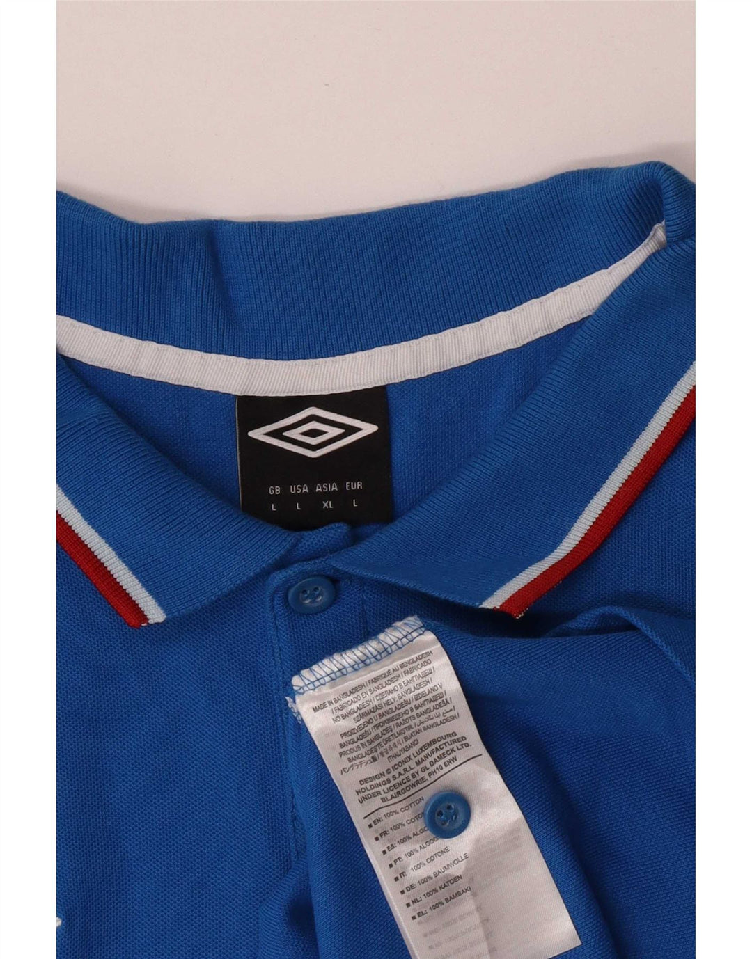 Polo Umbro da uomo a manica corta grande in cotone blu