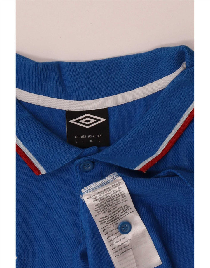 Polo Umbro da uomo a manica corta grande in cotone blu