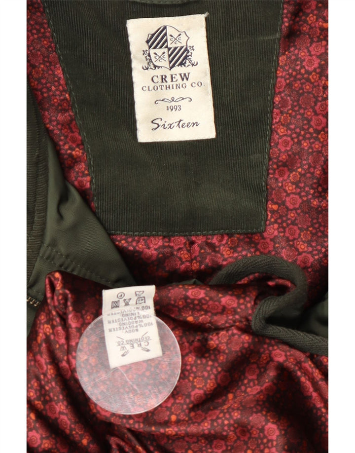 Crew Clothing Giacca trapuntata militare da donna UK 16 Grande poliestere verde