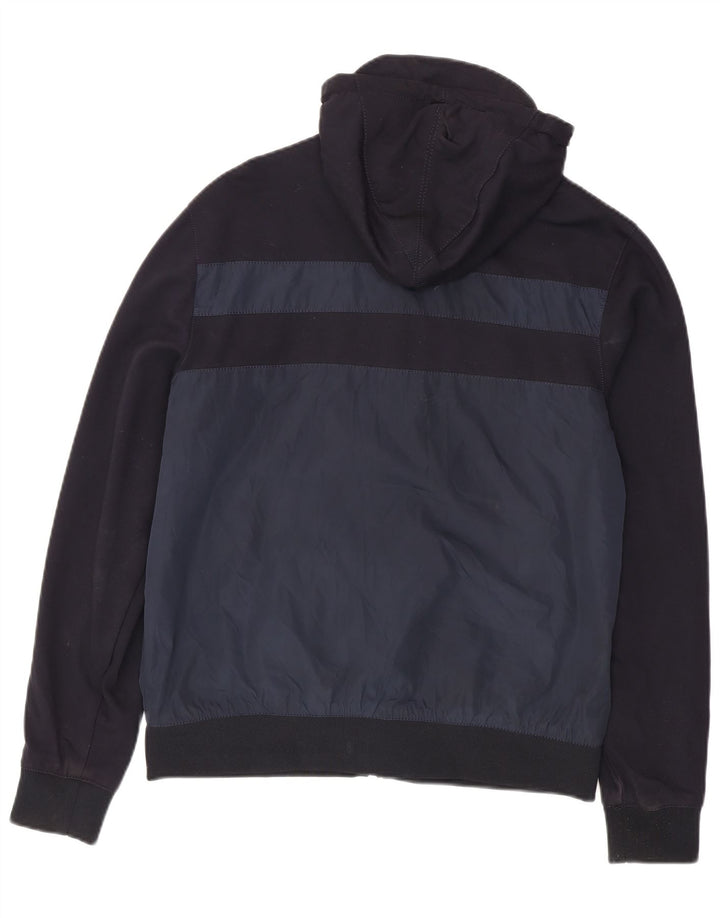 Giubbotto bomber con cappuccio da uomo Zara UK 42 XL Poliestere color block blu navy