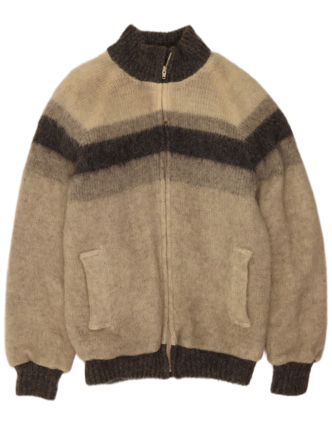 Giacca bomber in maglia da uomo Alafoss Icewool UK 40 Large Grey Colourblock invernale