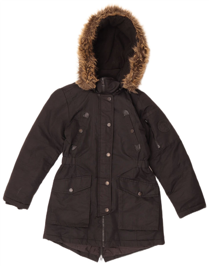 Giacca Parka con cappuccio per ragazze Diesel 9-10 anni in poliestere nero