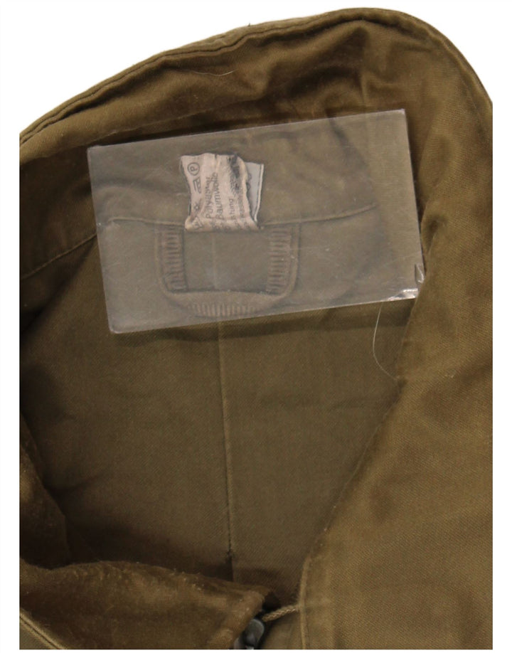 Giacca militare vintage da uomo UK 40 grande poliestere kaki