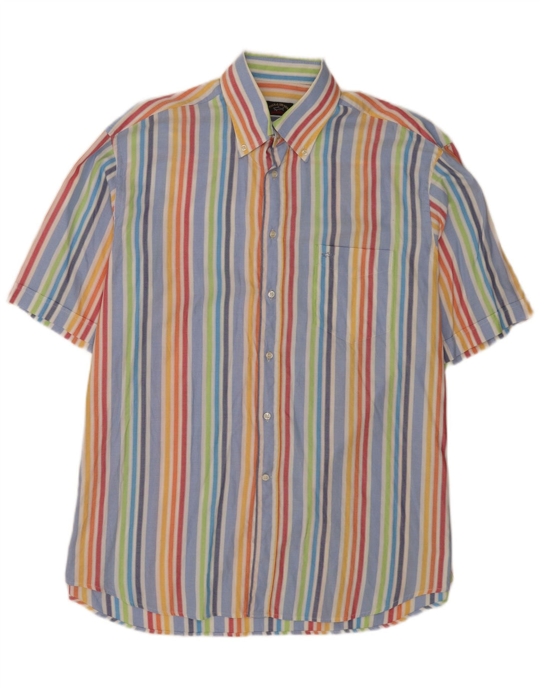 Camicia a maniche corte da uomo Paul & Shark taglia 44 XL a righe multicolore
