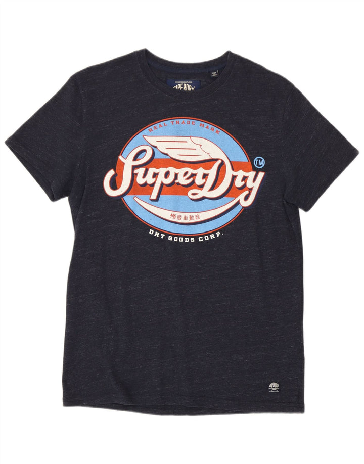 T-shirt grafica da uomo Superdry Top in cotone blu navy medio