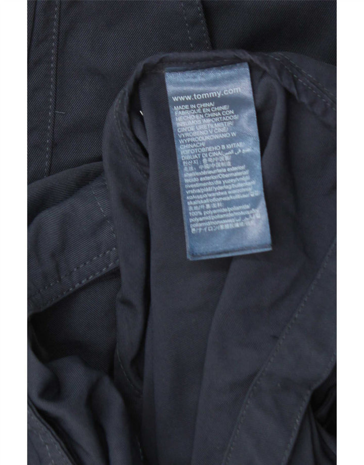 Giacca antipioggia con cappuccio da uomo Tommy Hilfiger UK 38 media blu navy in poliammide