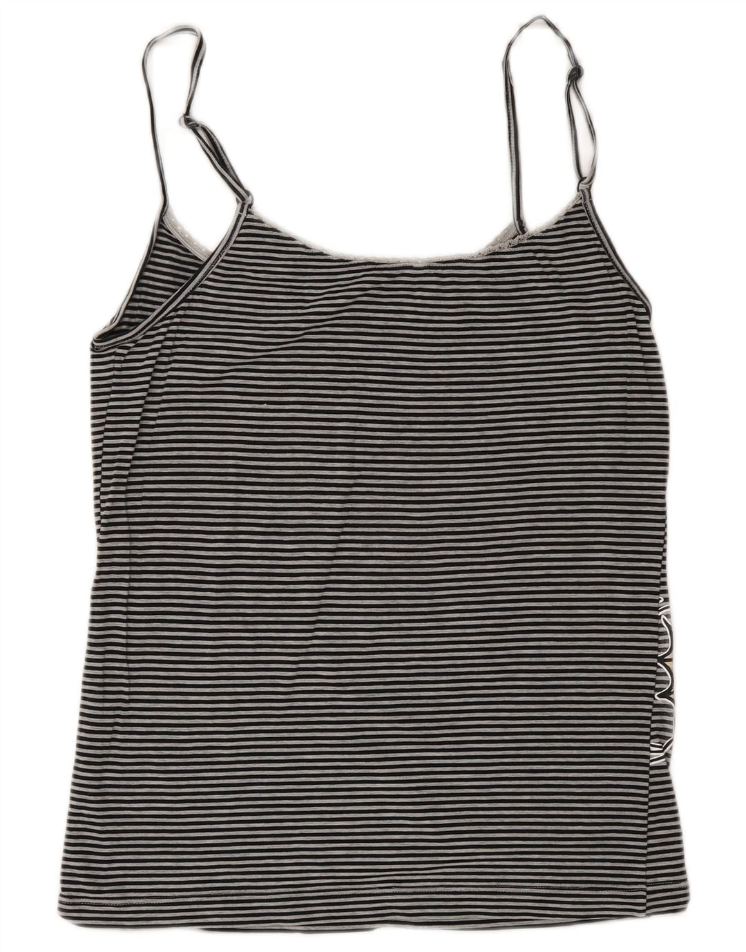 Top corto con camicetta grafica da donna Benetton UK 10 piccolo grigio a righe
