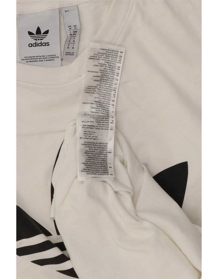 T-shirt grafica da uomo Adidas Top in cotone bianco medio