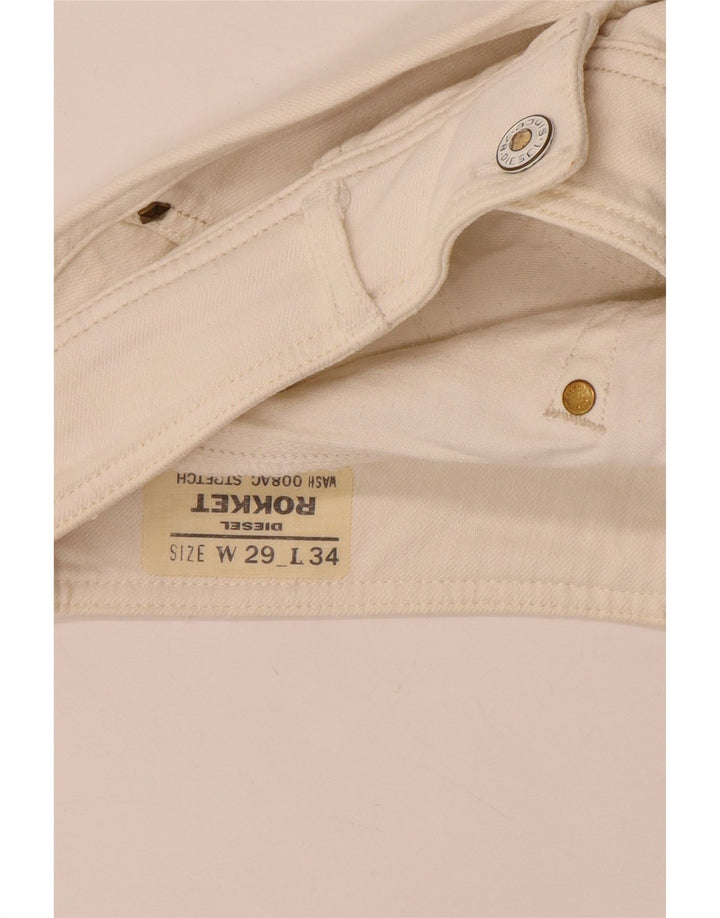 Jeans dritti Rokket da donna DIESEL W29 L34 cotone bianco