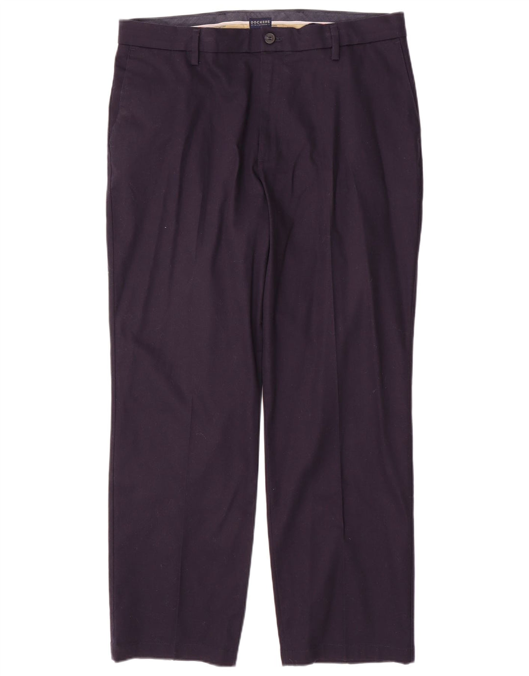 DOCKERS Pantaloni chino dritti da uomo vestibilità classica W36 L30 cotone blu navy