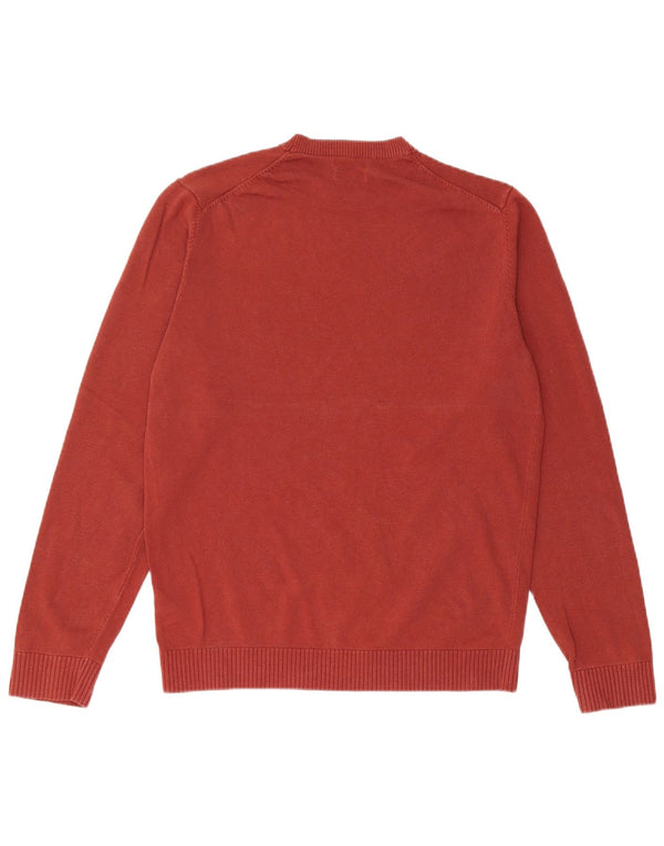 Maglione maglione girocollo da uomo Massimo Dutti in cotone bordeaux medio