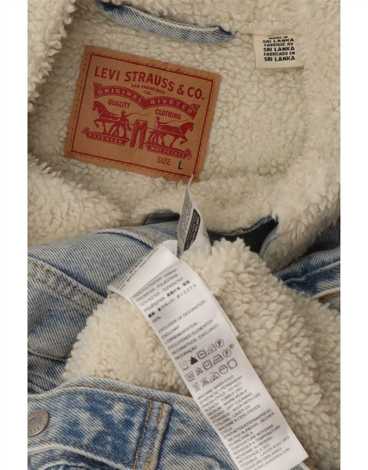 Giacca Levi's da donna in denim sherpa UK 16 grande poliestere blu