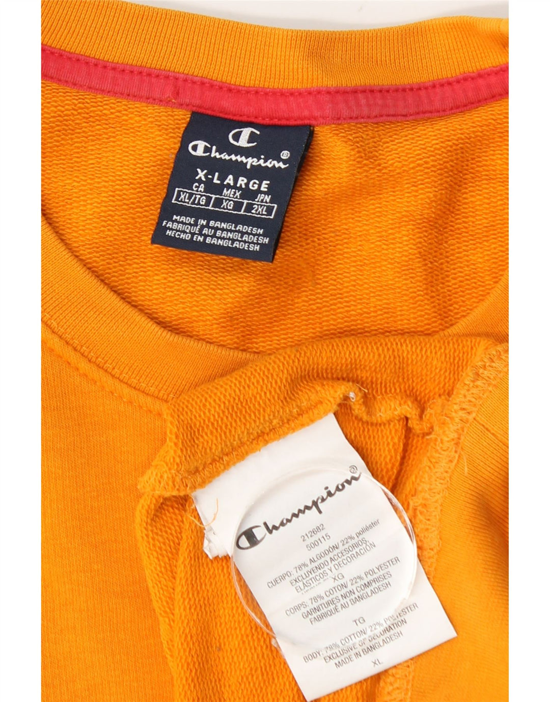Felpa grafica da uomo Champion Jumper XL in cotone arancione