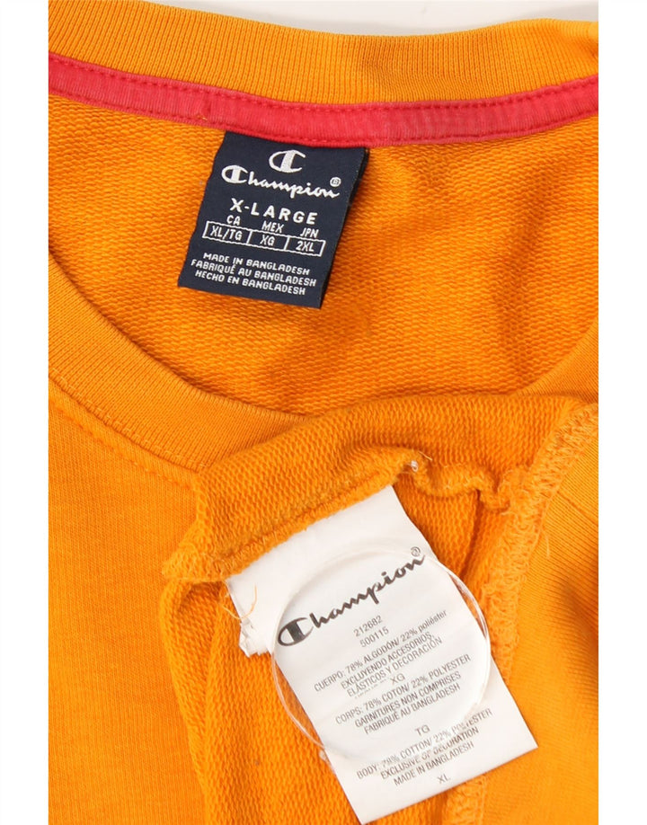 Felpa grafica da uomo Champion Jumper XL in cotone arancione