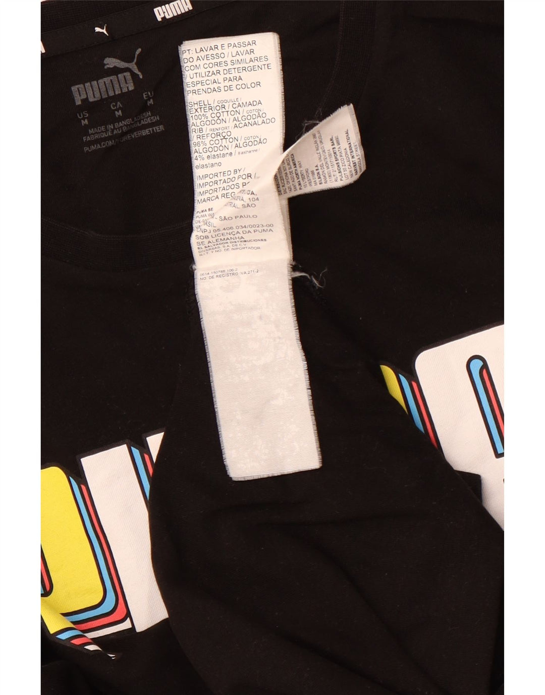 PUMA T-shirt grafica da uomo Top Medium Black Cotton Sports