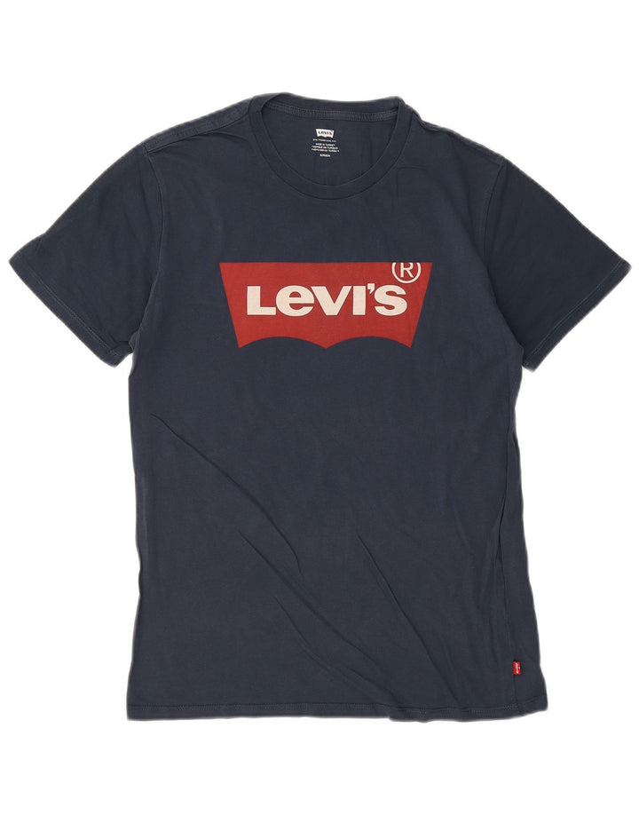 T-shirt grafica da uomo Levi's Top Small in cotone blu navy