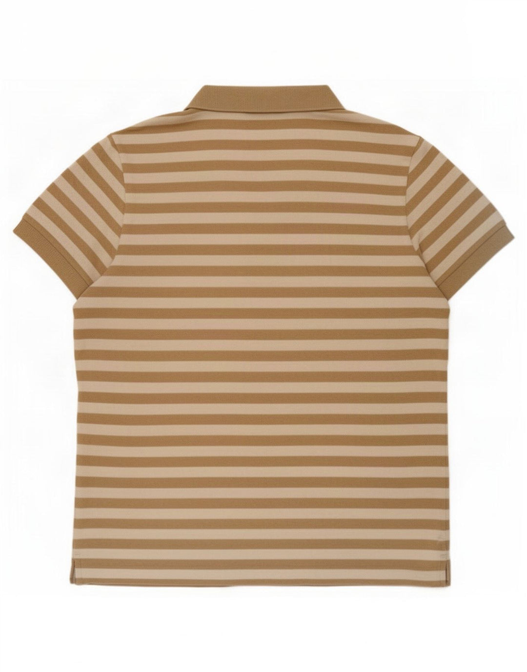 Polo da uomo Lacoste taglia 4 in cotone a righe marrone medio