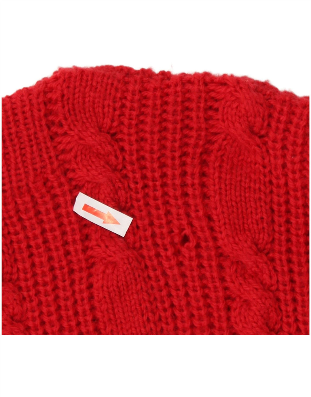 Maglione maglione vintage da donna con scollo a barca UK 12 rosso medio