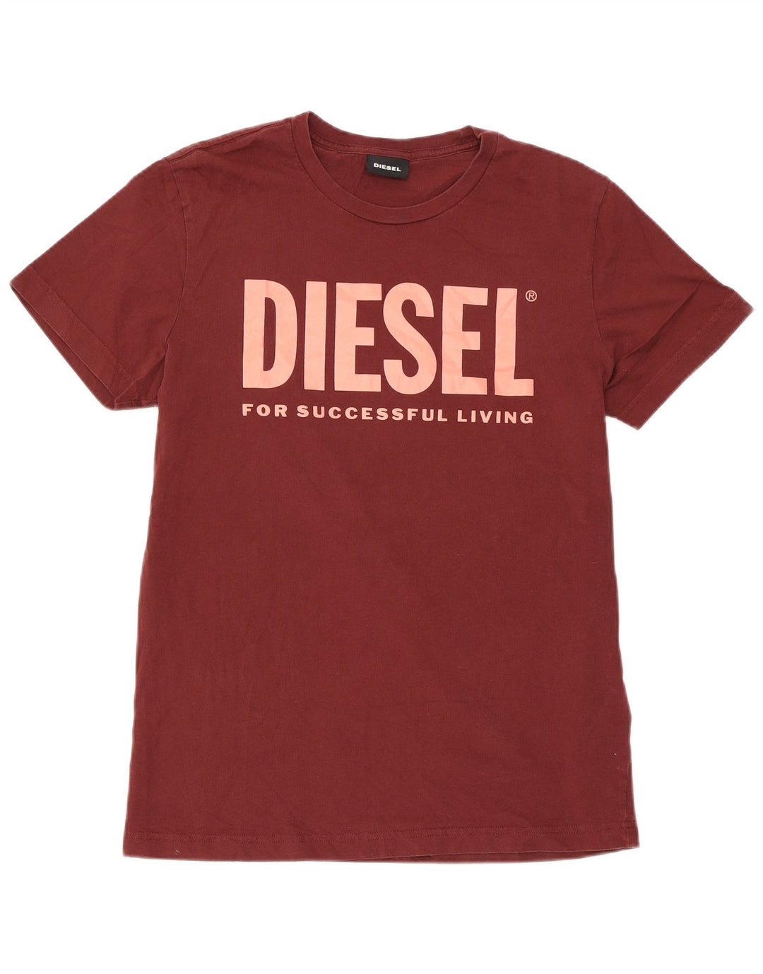 T-shirt grafica da uomo Diesel Top in cotone bordeaux medio