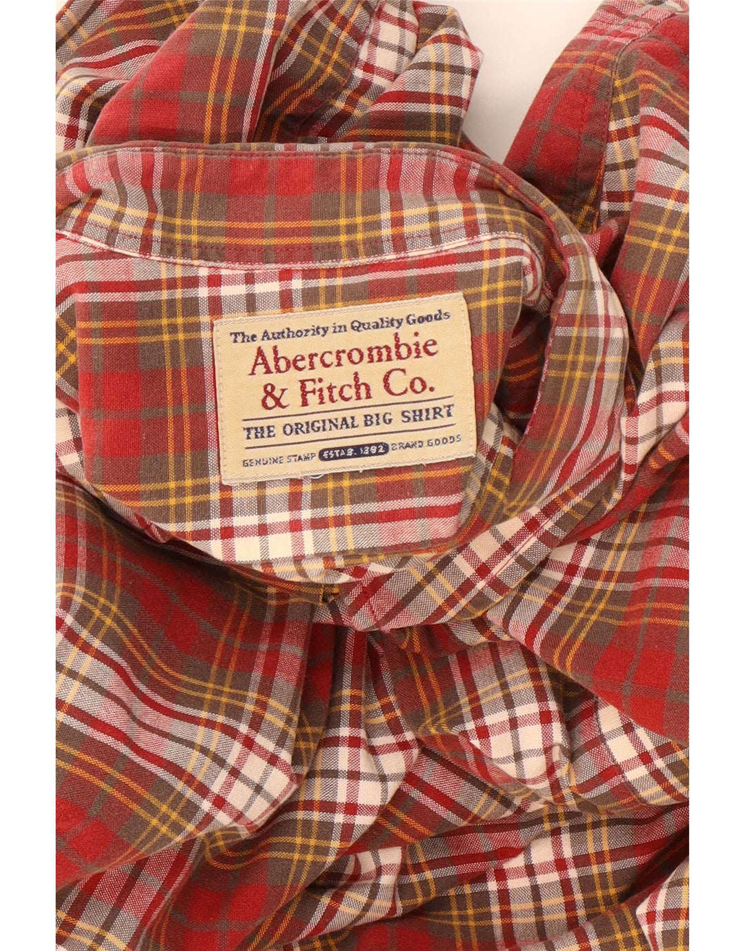 Camicia grande da uomo Abercrombie & Fitch 2XL a quadri rossi