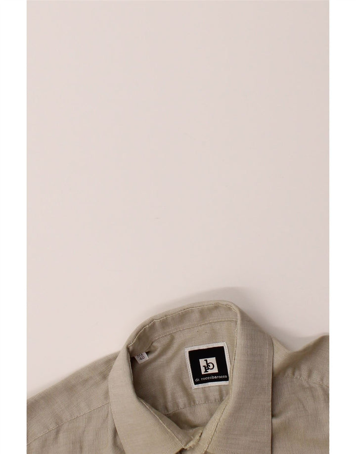 ROCCOBAROCCO Mens Shirt Size 40 15 1/2 Medium Grey Pinstripe Vintage Roccobarocco and Second-Hand Roccobarocco from Messina Hembry 