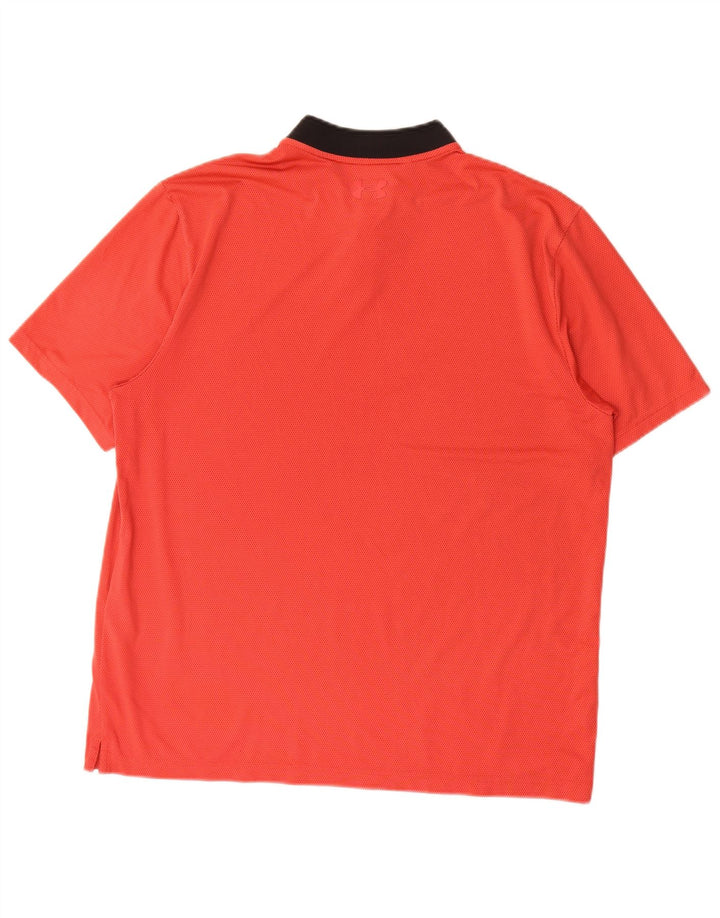 Polo da uomo Under Armour grande rossa in poliestere color block