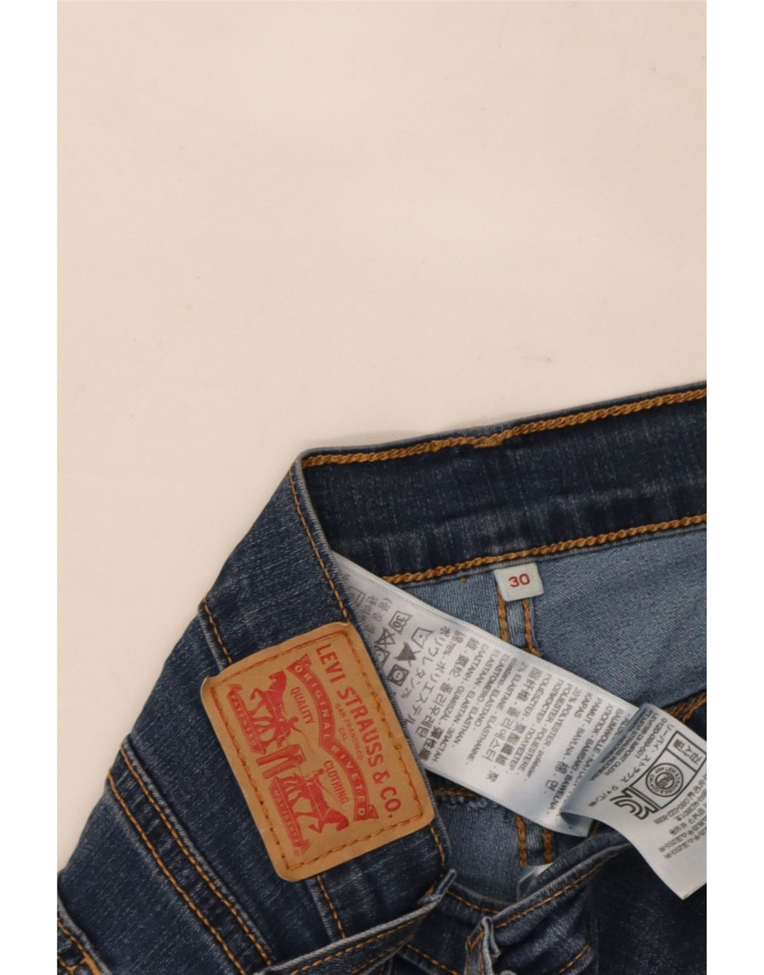 Pantaloncini di jeans da donna Levi's W30 cotone blu medio